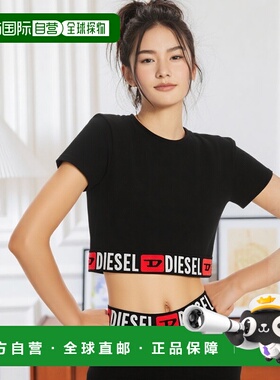 香港直邮DIESEL 女士T恤 A182730NJAP9XX AW2025 黑色 短袖 T恤