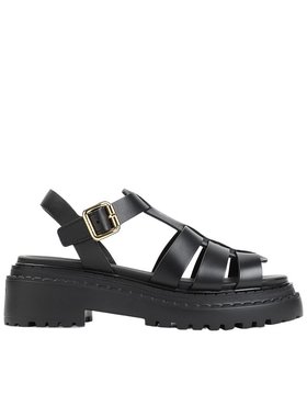 PRADA 女士凉鞋 1X923N7V6F055F0002 SS2025 黑色 露趾平底拖鞋