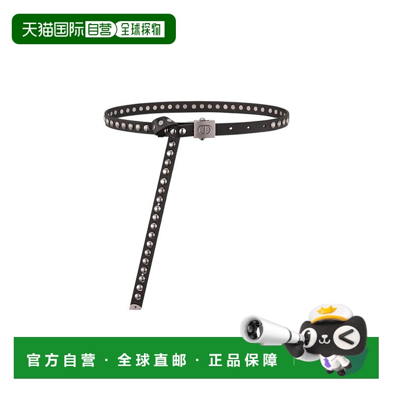 香港直邮Dior 黑色DIORPOLYTECHNIQUE铆钉牛皮皮带腰带 B0204BWFG