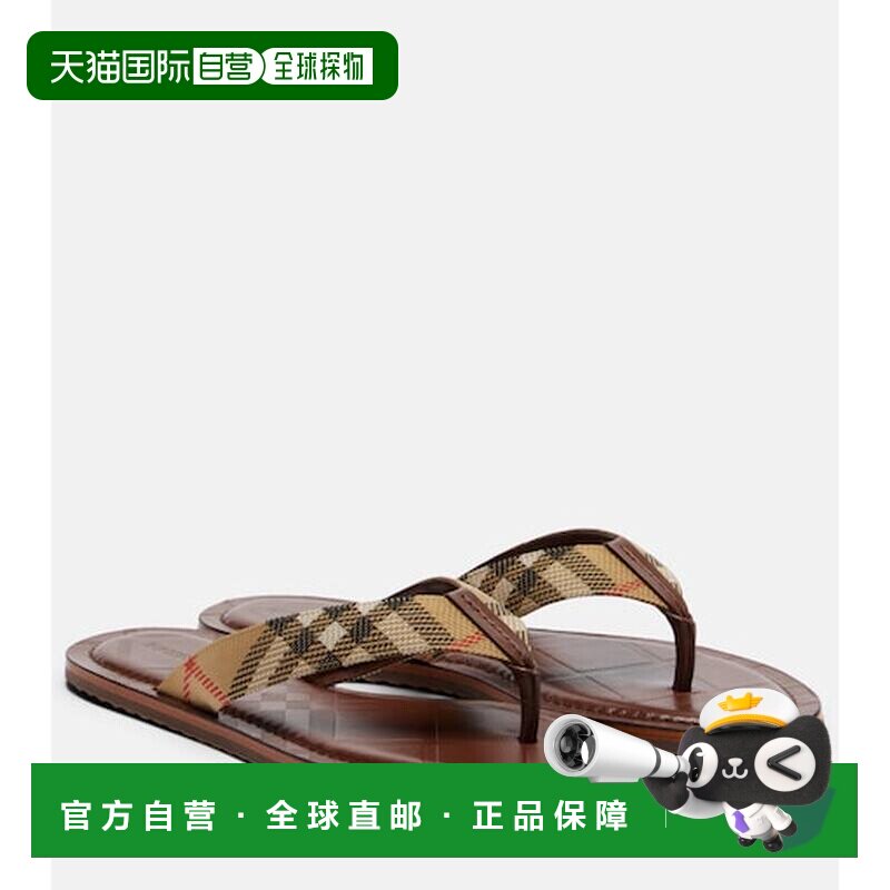 香港直邮Burberry 巴宝莉 女士 Pavilion Buberry 格纹人字拖女鞋
