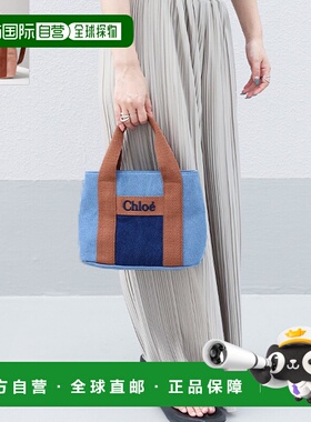 日本直邮Chloe 灯芯绒徽标单肩包迷你牛仔棉C20274