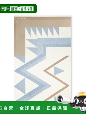 自营欧洲直邮LV路易威登 Everest蓝色羊毛几何图案毛毯男女通用