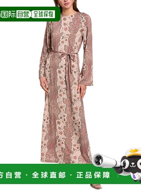 自营 All Saints Susannah Cascade Maxi连衣裙-米色 美国奥莱直