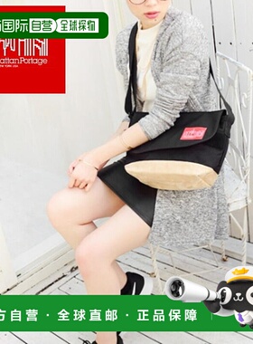 日本直邮manhattan portage 尼龙邮差包绒面革黑色 1605-JR-SD-12
