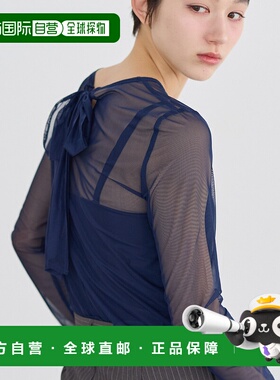 1h可退 日本直邮HAKU 女士背后蝴蝶结设计透视长袖上衣 HAIZI2560