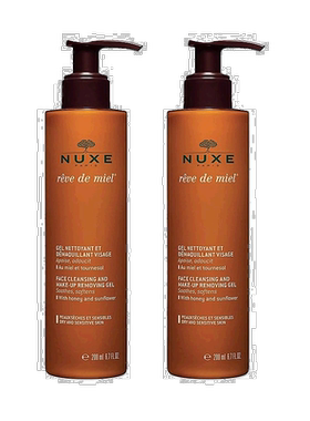 欧洲直邮Nuxe欧树槐花蜜特润卸妆洁面凝胶啫喱200MLx2瓶告白正品