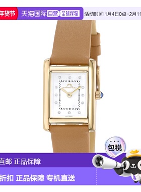 自营 Porsamo Bleu女式Karolina真皮表带手表1082CKAL-米色 美国