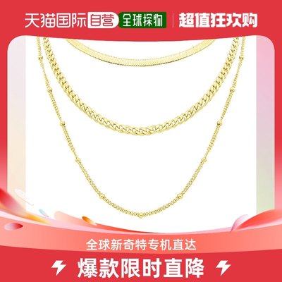 Adornia Layered Chain Necklace gold - yellow 【美国奥莱】直