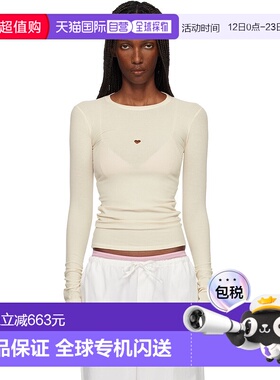 1h可退 香港直邮潮奢 Baserange 女士 灰白色 Heart 长袖 T 恤 TO