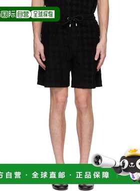1h可退 香港直邮AMIRI 男士 黑色 MA Quad Toweling 短裤 AMJYSH1