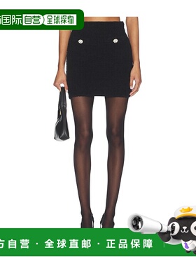 1h可退 香港直邮Self-Portrait 女士 黑色针织迷你半身裙 RS26220