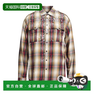 1h可退 香港直邮潮奢 Dsquared2 二次方 男士 格纹衬衫 yellow黄