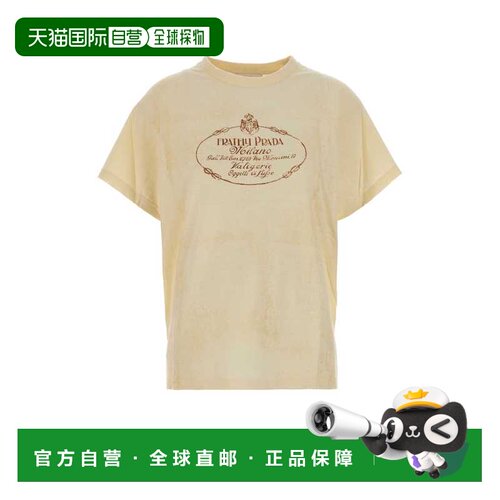香港直邮PRADA 女士T恤 39698SOOO6337F0018 AW2026 黄色 Crema c