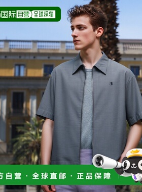 香港直邮GIVENCHY 男士衬衫 BM610V15K7004 AW2024 灰色 短袖羊毛