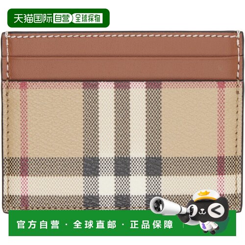 香港直邮Burberry 巴宝莉 女士 驼色格纹卡包 8109801A9534VntgCh