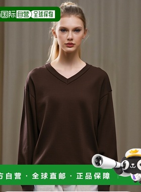 韩国直邮YALE [SUPIMA COTTON] ESSENTIAL V NECK KNIT DARK BROW