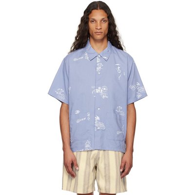 潮奢 Carhartt 卡哈特 男士 蓝色 Stamp 衬衫 I033689