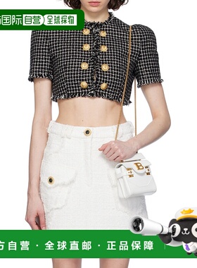 香港直邮BALMAIN 女士西服 CF0SD180CF02GAB SS2024 黑色 格纹花