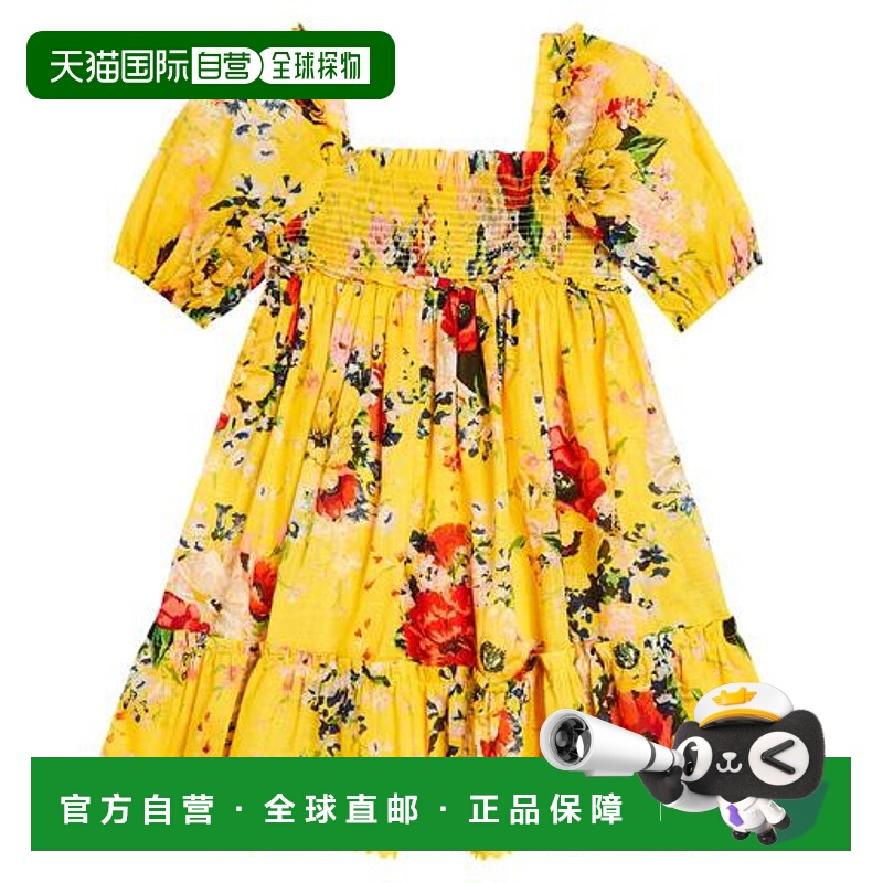 1h可退 香港直邮潮奢 ZIMMERMANN 女童 Alight 花朵棉质薄纱连衣