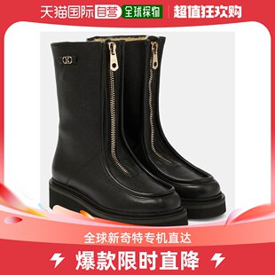 香港直邮潮奢 Ferragamo 女士拉链皮质靴子 Salvatore