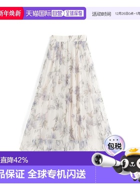 日本直邮日潮 GRL 花卉图案薄纱喇叭裙 tt0041裙子长款半身裙