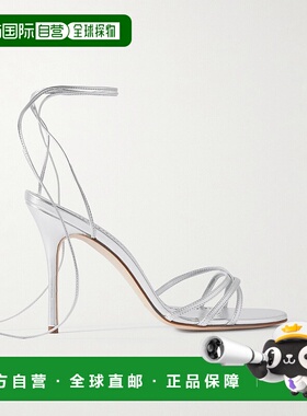 香港直邮MANOLO BLAHNIK 莫罗 伯拉尼克 女士 Leva 105 金属感皮