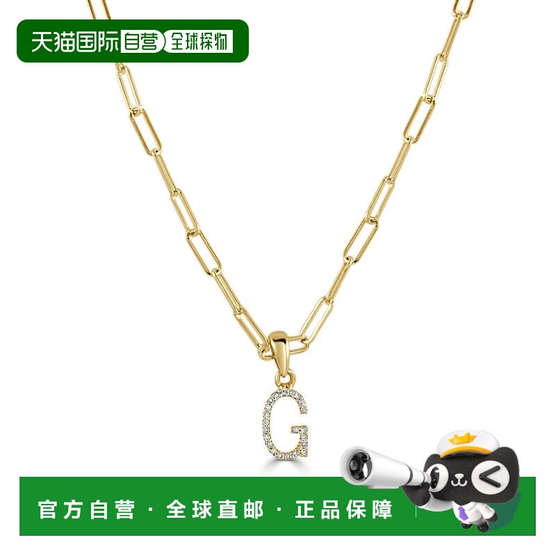 自营sabrina14k 金和钻石回形针初始项链 - 黄色 g 美国奥莱直发