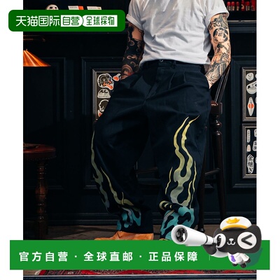 日本直邮Dickies 男装 X INSCRIBE TATTOO联名火焰印花宽松长裤 8
