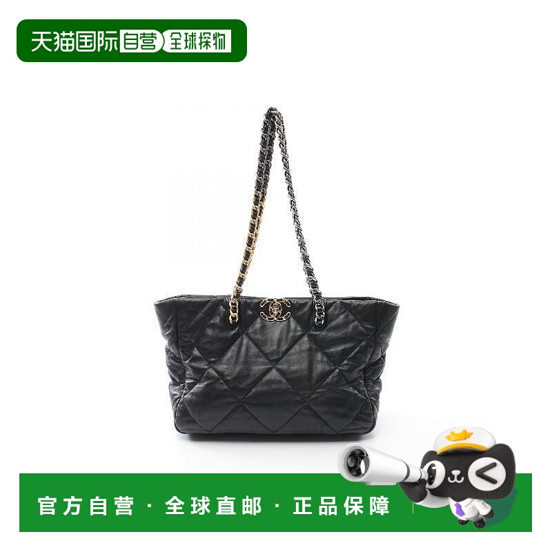 日本直邮中古Chanel香奈儿女包A级95新CHANEL 19 系列羊皮托特包