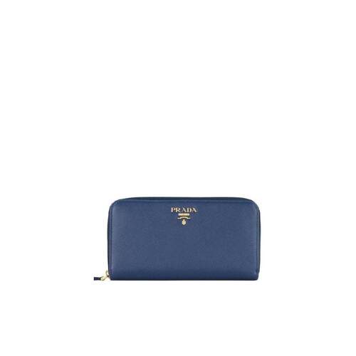 PRADA 女士钱包 1ML506QWABLUET2 AW2021 蓝色 徽标logo钱包