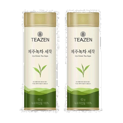 韩国直邮TEAZEN济州岛甄选绿茶幼苗细雀绿茶口感清爽嫩滑60g*2盒