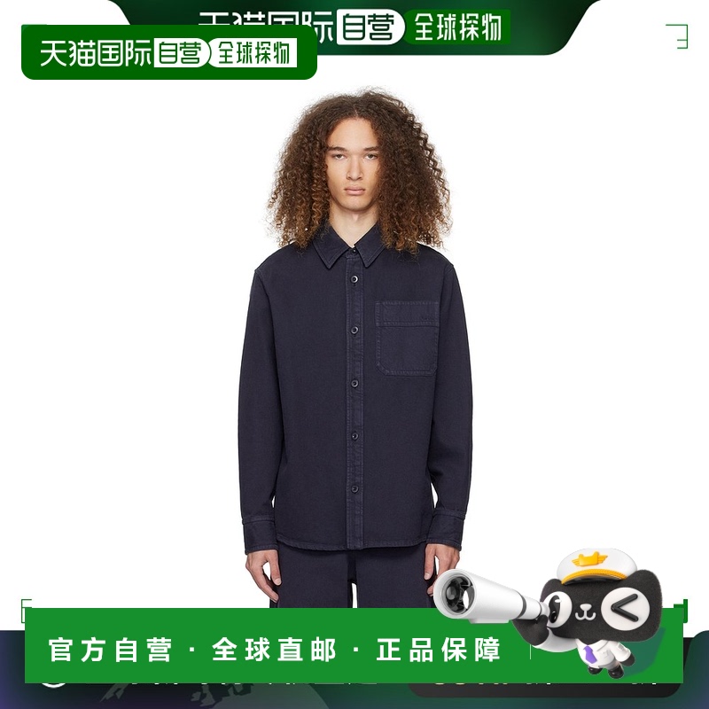 1h可退 香港直邮潮奢 A.P.C. 男士 海军蓝 Basile 衬衫 COFCNH029