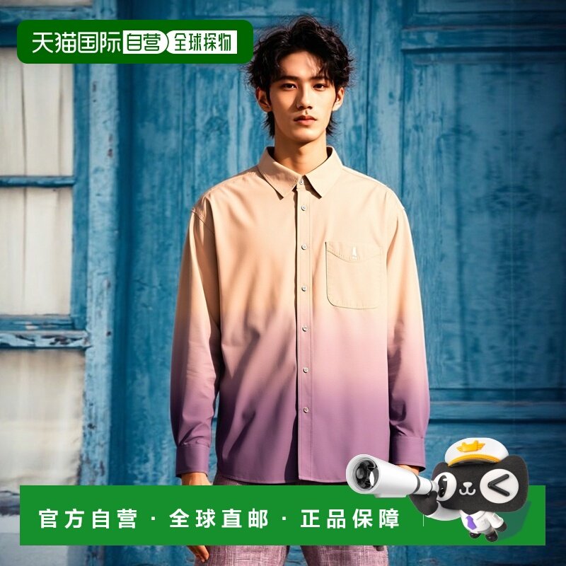韩国直邮YALE OVER FIT HERITAGE DAN SHIRTS GRADATION PURPLE男