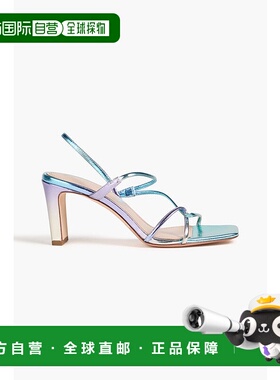 1h可退 香港直邮潮奢 Sandro 女士 金属感皮质凉鞋 SFACH01114BLU