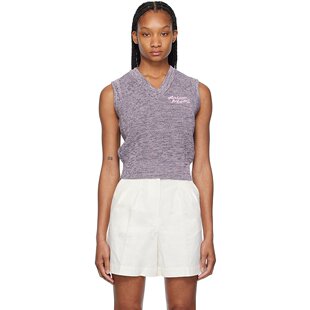 潮奢 MAISON KITSUNE 女士 紫色 Handwriting 马甲 MW00813KT1108