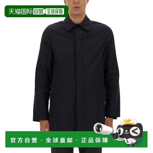 1h可退 香港直邮Paul Smith 男士 TRENCHES 蓝色棉质尼龙风衣 M2R