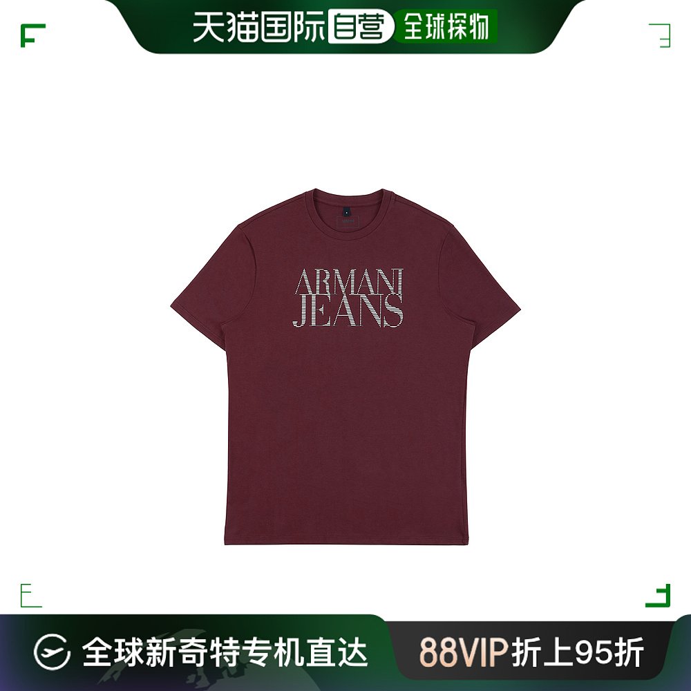 香港直邮ARMANI JEANS 红色男士T恤 3Y6T22-6J00Z-1494