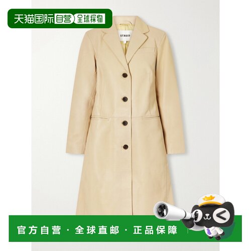 香港直邮Staud 女士 Wyatt 皮革大衣 R26F8106CLCASH