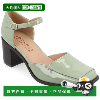 自营 journee collectionJournee女式Evangeline中宽幅泵-专利/绿