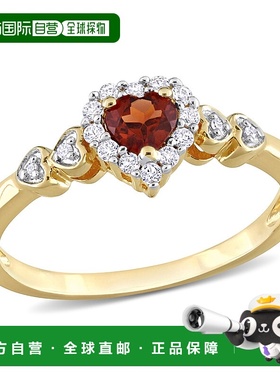 自营 mimi & max1/2 克拉 TGW 心形石榴石和人造白色蓝宝石带钻石