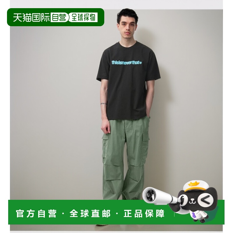 韩国直邮THISISNEVERTHAT 公用T恤Cracked T-Logo Tee Off Black