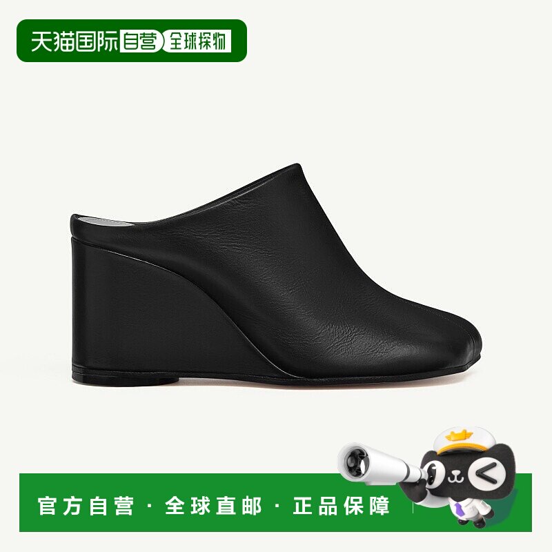 自营欧洲直邮Maison Margiela MM6 女士黑色牛皮凉拖拖鞋单鞋