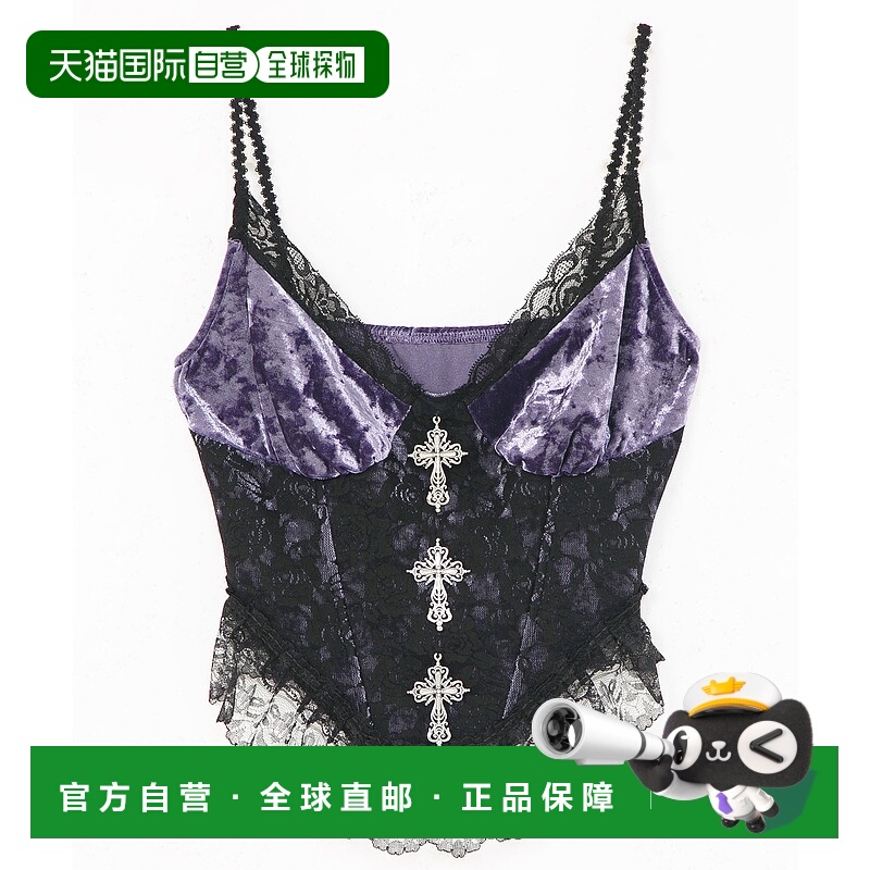 1h可退 日本直邮Diable baiser 女士十字架吊坠天鹅绒束腰背心 53