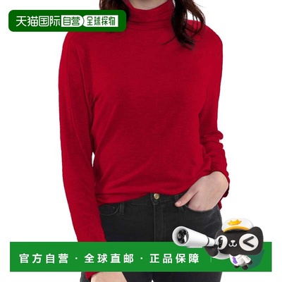 自营incashmereFine Knit Long Sleeve Turtleneck - crimson red