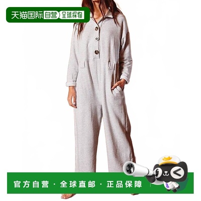 自营bucketlist法国Terry Boxy纽扣式连身裤，白色 美国奥莱直发