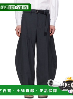 1h可退 香港直邮潮奢 Sacai 男士 灰色 Suiting 长裤 2603901M