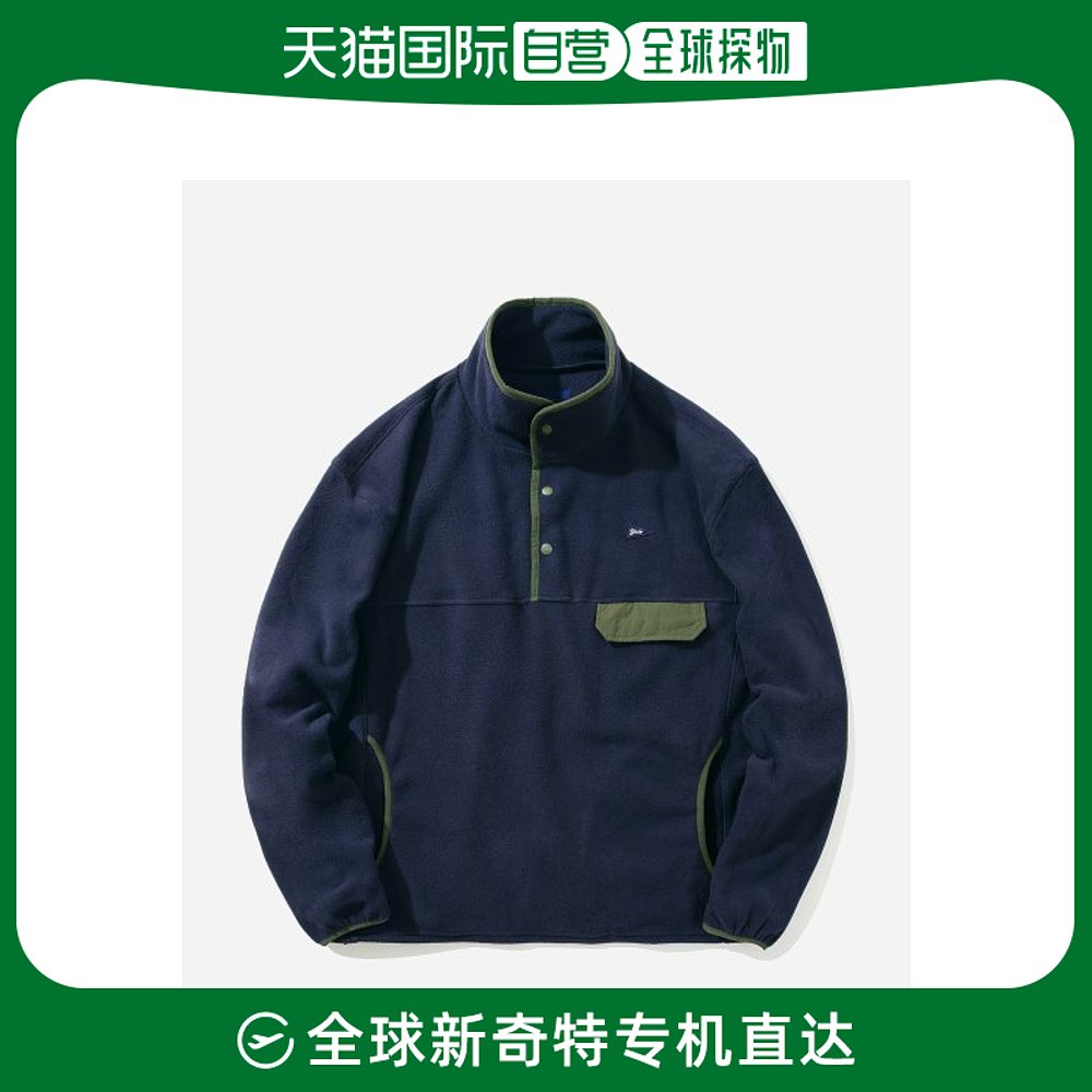 韩国直邮YALE FLEECE NYLON HAIF ZIP UP NAVY运动卫衣/套头衫YD0