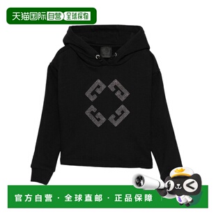 香港直邮GIVENCHY 女童卫衣 H3099009B AW2025 黑色 长袖连帽卫衣
