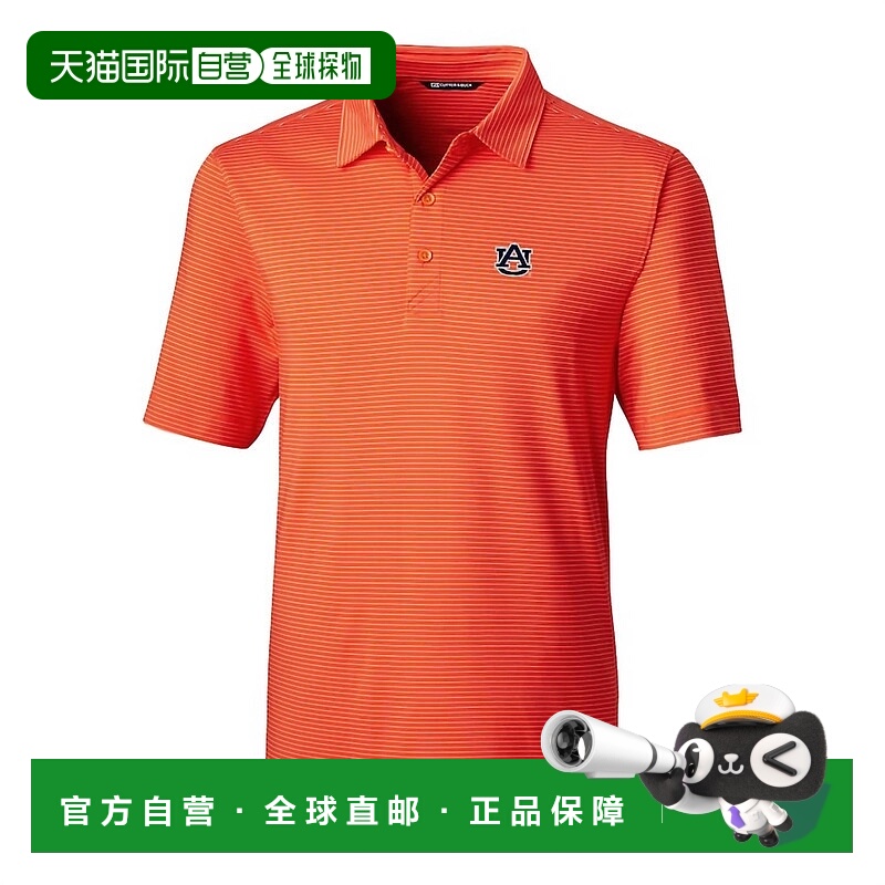 自营cutter & buckMen's Auburn Tigers Forge Pencil Stripe Pol