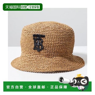 CROCHET BUCKET拉菲草效果水桶帽草帽 BURBERRY 日本直邮
